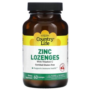 Thuốc bổ Country Life Zinc Lozenges with Vitamin C Cherry 60 Lozenges 015794029434