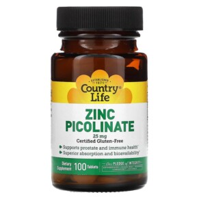 Thuốc bổ Country Life Zinc Picolinate 25 mg 100 Tablets 015794029670
