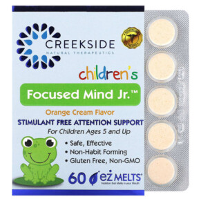 Thuốc bổ Creekside Natural Therapeutics Children's Focused Mind Jr Orange Cream 60 EZ-Melt Tablets 856075004067