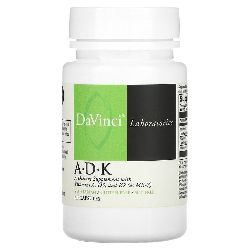 DaVinci Laboratories of Vermont A-D-K 60 Capsules 6 Thực phẩm chức năng DaVinci Laboratories of Vermont A-D-K 60 Capsules 026664001023