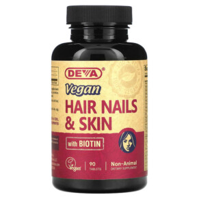 Thuốc bổ Deva Vegan Hair Nails & Skin with Biotin 90 Tablets 895634000072