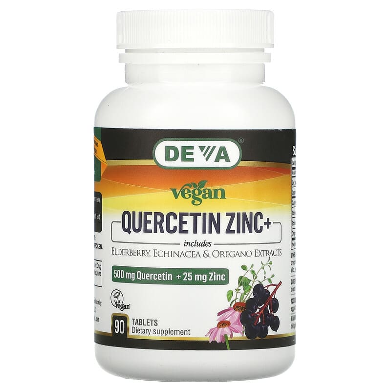 Deva Vegan Quercetin 500 mg Zinc+ 25 mg 90 Tablets 6 Thực phẩm chức năng Deva Vegan Quercetin 500 mg Zinc+ 25 mg 90 Tablets 895634000669