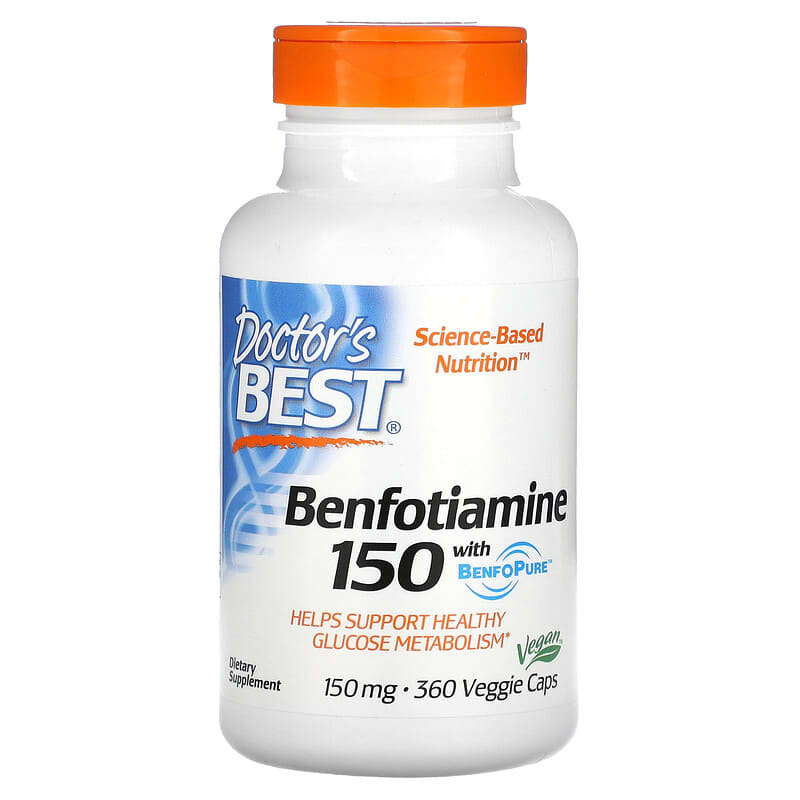 Doctor's Best Benfotiamine with BenfoPure 150 mg 360 Veggie Caps 6 Thực phẩm chức năng Doctor's Best Benfotiamine with BenfoPure 150 mg 360 Veggie Caps 753950002692