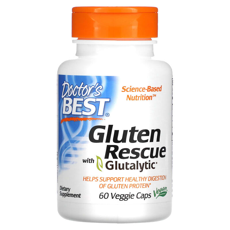 Doctor's Best Gluten Rescue with Glutalytic 60 Veggie Caps 6 Thực phẩm chức năng Doctor's Best Gluten Rescue with Glutalytic 60 Veggie Caps 753950004016