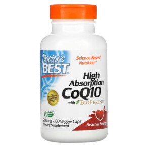 Thuốc bổ Doctor's Best High Absorption CoQ10 with BioPerine 200 mg 180 Veggie Caps 753950003293
