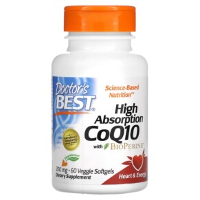 Thuốc bổ Doctor's Best High Absorption CoQ10 with BioPerine 200 mg 60 Veggie Softgels 753950004122