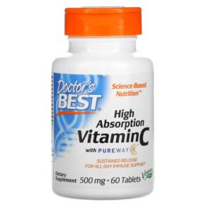 Thuốc bổ Doctor's Best High Absorption Vitamin C with PureWay-C 500 mg 60 Tablets 753950001916