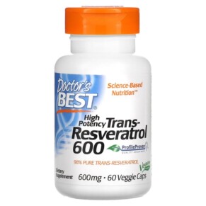 Thuốc bổ Doctor's Best High Potency Trans-Resveratrol 600 600 mg 60 Veggie Caps 753950004160