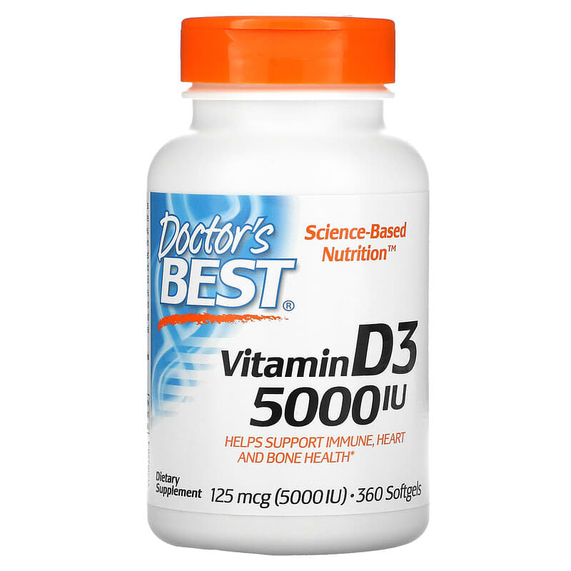 Doctor's Best Vitamin D3 125 mcg (5.000 IU) 360 Softgels 6 Thực phẩm chức năng Doctor's Best Vitamin D3 125 mcg (5.000 IU) 360 Softgels 753950002500