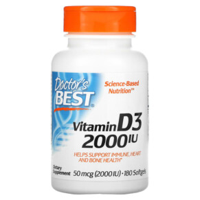 Thuốc bổ Doctor's Best Vitamin D3 50 mcg (2.000 IU) 180 Softgels 753950002104
