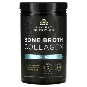Thuốc bổ Dr. Axe / Ancient Nutrition Bone Broth Collagen Vanilla 1.1 lbs (519 g) 816401020390