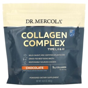 Thuốc bổ Dr. Mercola Collagen Complex Type l ll & lll Chocolate 5 g 14.81 oz (420 g) 810094210144