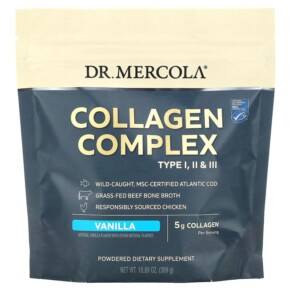 Thuốc bổ Dr. Mercola Collagen Complex Type l ll & lll Vanilla 5 g 10.89 oz (309 g) 810094210168
