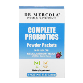 Thuốc bổ Dr. Mercola Complete Probiotics Powder Packets Natural Raspberry 70 Billion CFU 30 Packets 0.12 oz (3.5 g) Each 813006017145