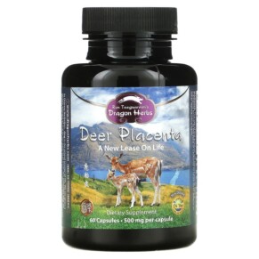 Thuốc bổ Dragon Herbs (Ron Teeguarden) Deer Placenta 500 mg 60 Capsules 679372005168