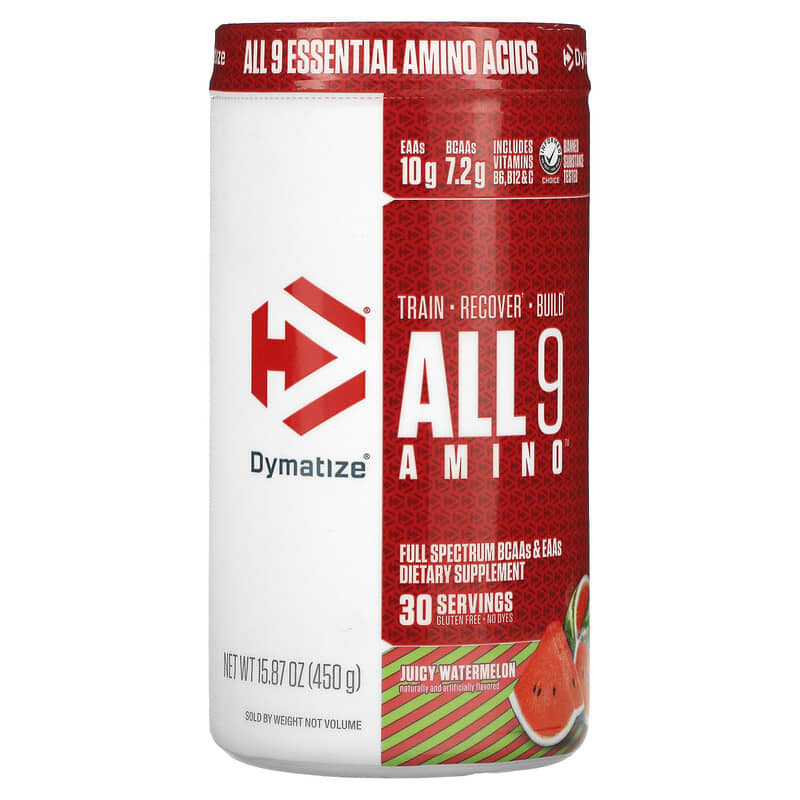 Dymatize ALL9AMINO Juicy Watermelon 15.87 oz (450 g) 6 Thực phẩm chức năng Dymatize ALL9AMINO Juicy Watermelon 15.87 oz (450 g) 705016181049