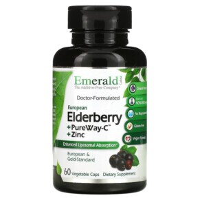 Thuốc bổ Emerald Laboratories Elderberry + PureWay C + Zinc 60 Vegetable Caps 743650003600