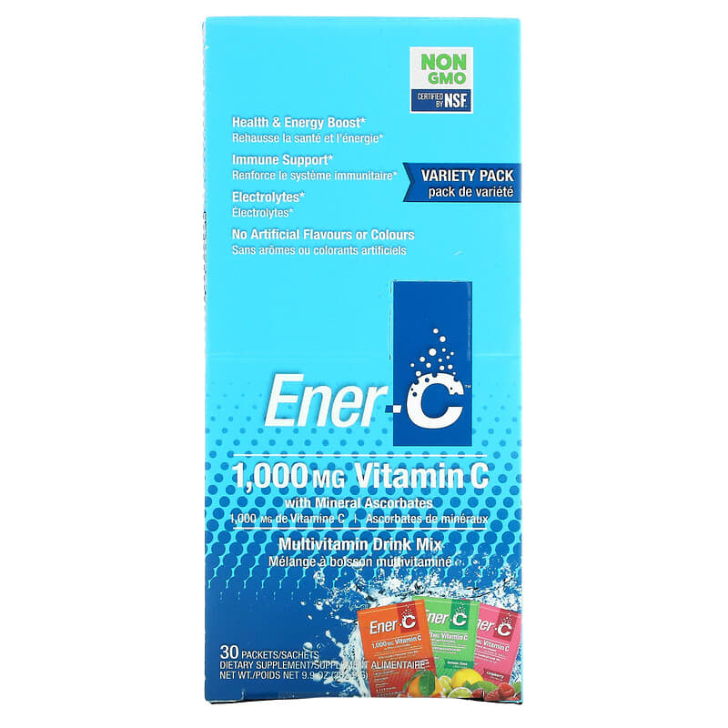 Ener-C Vitamin C Multivitamin Drink Mix Variety Pack 1.000 mg 30 Packets 9.9 oz (282.9 g) 6 Thực phẩm chức năng Ener-C Vitamin C Multivitamin Drink Mix Variety Pack 1.000 mg 30 Packets 9.9 oz (282.9 g) 873024001045