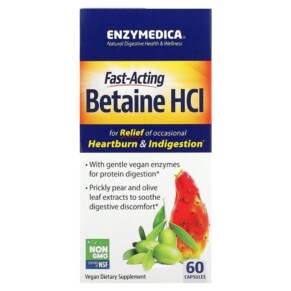 Thuốc bổ Enzymedica Fast-Acting Betaine HCI 60 Capsules 670480100783