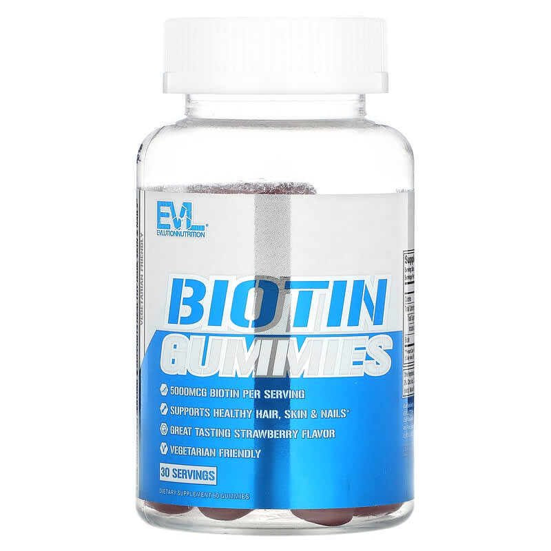EVLution Nutrition Biotin Gummies Strawberry 2.500 mcg 60 Gummies 6 Thực phẩm chức năng EVLution Nutrition Biotin Gummies Strawberry 2.500 mcg 60 Gummies 818901027985