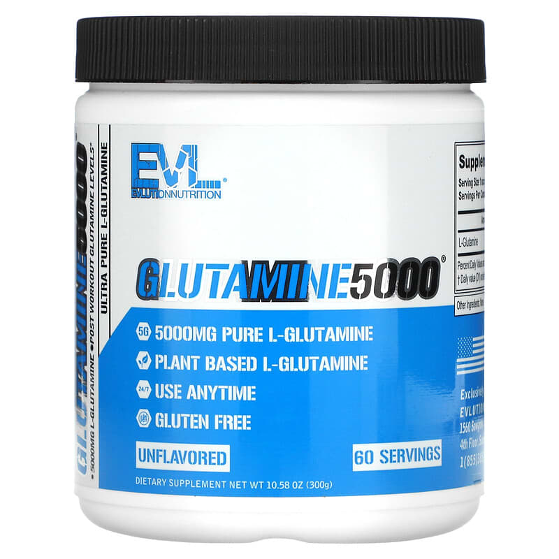 EVLution Nutrition Glutamine5000 Unflavored 5.000 mg 10.58 oz (300 g) 6 Thực phẩm chức năng EVLution Nutrition Glutamine5000 Unflavored 5.000 mg 10.58 oz (300 g) 818901020313