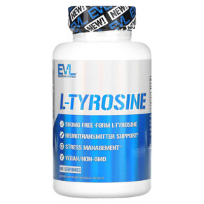 Thuốc bổ EVLution Nutrition L-Tyrosine 500 mg 60 Veggie Capsules 818901028180