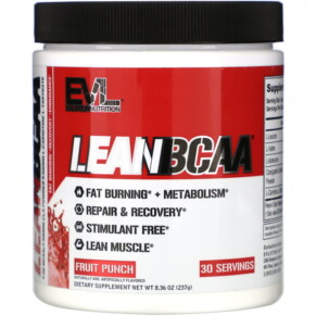 Thuốc bổ EVLution Nutrition LEANBCAA Fruit Punch 8.36 oz (237 g) 682055551128
