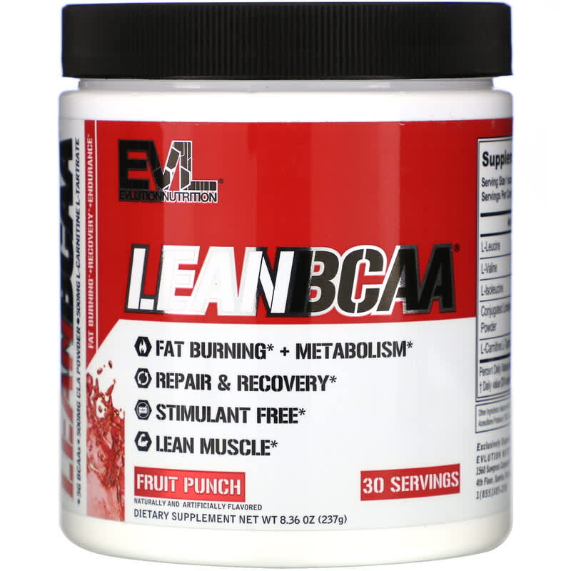 EVLution Nutrition LEANBCAA Fruit Punch 8.36 oz (237 g) 6 Thực phẩm chức năng EVLution Nutrition LEANBCAA Fruit Punch 8.36 oz (237 g) 682055551128