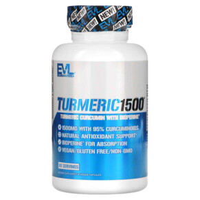 Thuốc bổ EVLution Nutrition Turmeric1500 Turmeric Curcumin with Bioperine 90 Veggie Capsules 818901020511