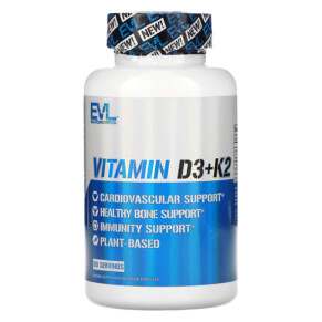 Thuốc bổ EVLution Nutrition Vitamin D3+K2 60 Veggie Capsules 818901022904