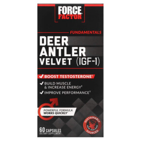 Thuốc bổ Force Factor Deer Antler Velvet (IGF-1) 60 Capsules 818594016839