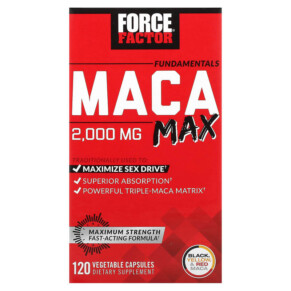 Thuốc bổ Force Factor Fundamentals Maca Max 500 mg 120 Vegetable Capsules 818594018451