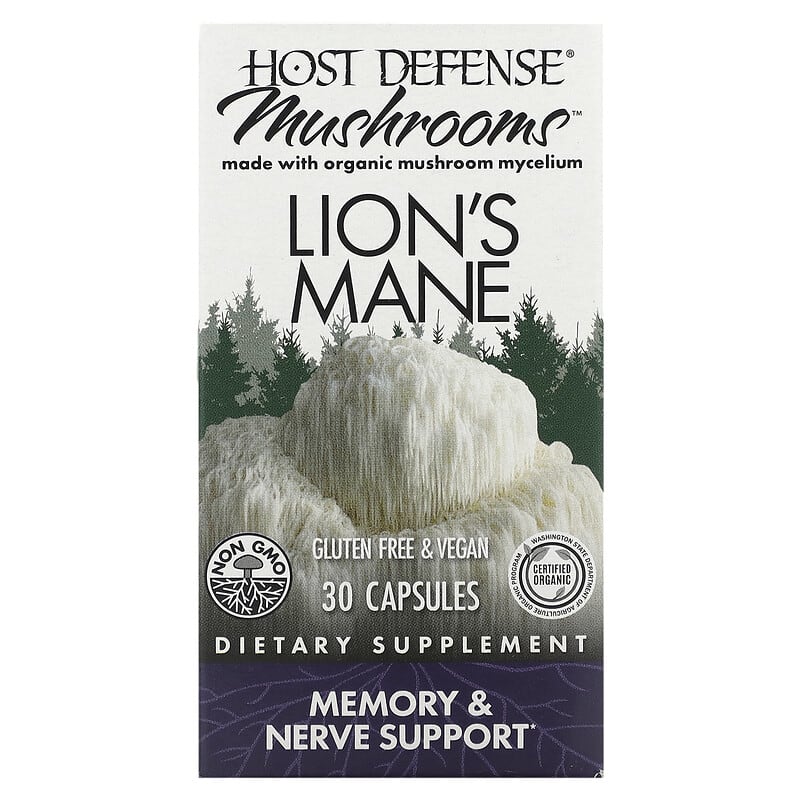 Fungi Perfecti Host Defense Host Defense Mushrooms Lion's Mane Memory & Nerve Support 30 Capsules 6 Thực phẩm chức năng Fungi Perfecti Host Defense Host Defense Mushrooms Lion's Mane Memory & Nerve Support 30 Capsules 633422031613