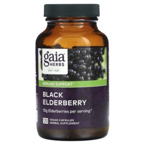 Thuốc bổ Gaia Herbs Black Elderberry 120 Vegan Capsules 751063150613