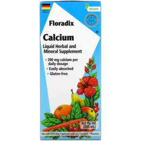 Thuốc bổ Gaia Herbs Floradix Calcium 200 mg 8.5 fl oz (250 ml) 850026260199