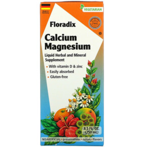 Thuốc bổ Gaia Herbs Floradix Calcium Magnesium with Vitamin D & Zinc 8.5 fl oz (250 ml) 850026260021