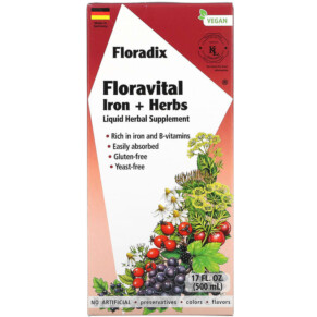 Thuốc bổ Gaia Herbs Floradix Floravital Iron + Herbs 17 fl oz (500 ml) 850026260137