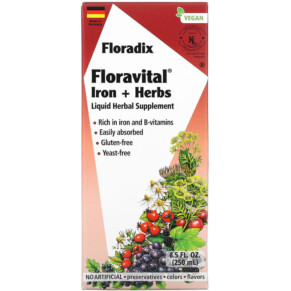 Thuốc bổ Gaia Herbs Floradix Floravital Iron + Herbs 8.5 fl oz (250 ml) 850026260120