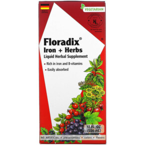 Thuốc bổ Gaia Herbs Floradix Iron + Herbs 17 fl oz (500 ml) 850026260106
