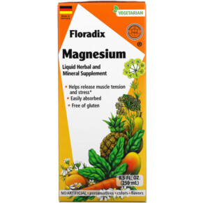 Thuốc bổ Gaia Herbs Floradix Magnesium Liquid Herbal and Mineral Supplement 8.5 fl oz (250 ml) 850026260076