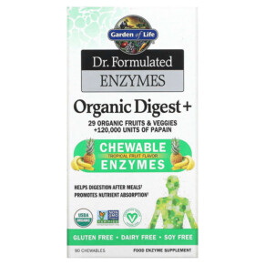 Thuốc bổ Garden of Life Dr. Formulated Enzymes Organic Digest + Tropical Fruit 90 Chewables 658010118439
