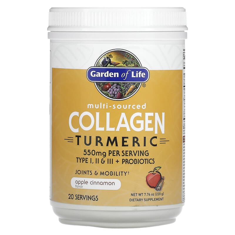 Garden of Life Multi-Sourced Collagen Turmeric Apple Cinnamon 7.76 oz (220 g) 6 Thực phẩm chức năng Garden of Life Multi-Sourced Collagen Turmeric Apple Cinnamon 7.76 oz (220 g) 658010124607