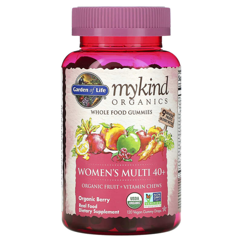 Garden of Life MyKind Organics Women's Multi 40+ Organic Berry 120 Vegan Gummy Drops 6 Thực phẩm chức năng Garden of Life MyKind Organics Women's Multi 40+ Organic Berry 120 Vegan Gummy Drops 658010120319