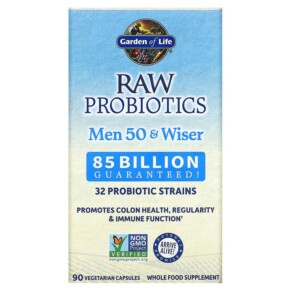 Thuốc bổ Garden of Life RAW Probiotics Men 50 & Wiser 85 Billion Live Cultures 90 Vegetarian Capsules 658010115667