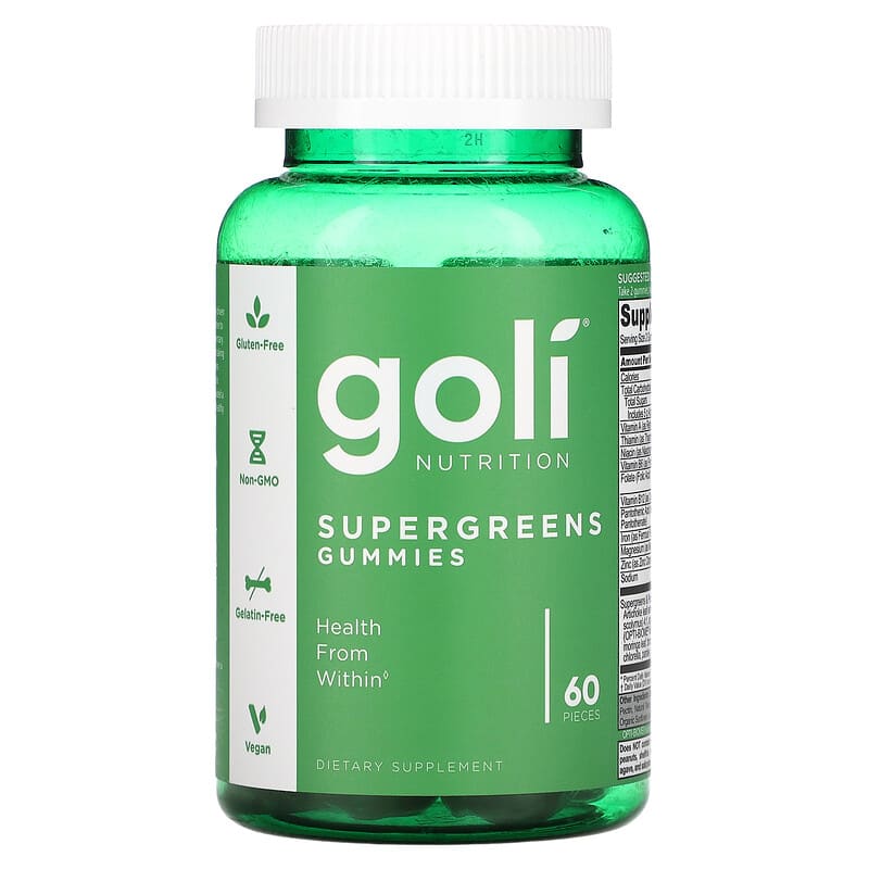 Goli Nutrition Supergreens Gummies 60 Pieces 6 Thực phẩm chức năng Goli Nutrition Supergreens Gummies 60 Pieces 055840401821