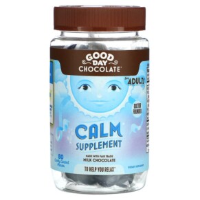 Thuốc bổ Good Day Chocolate Calm Supplement For Adults 80 Candy Coated Pieces 858982004116