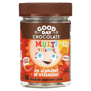 Thuốc bổ Good Day Chocolate Multivitamin for Kids 50 Chocolate Supplement Pieces 858982004307