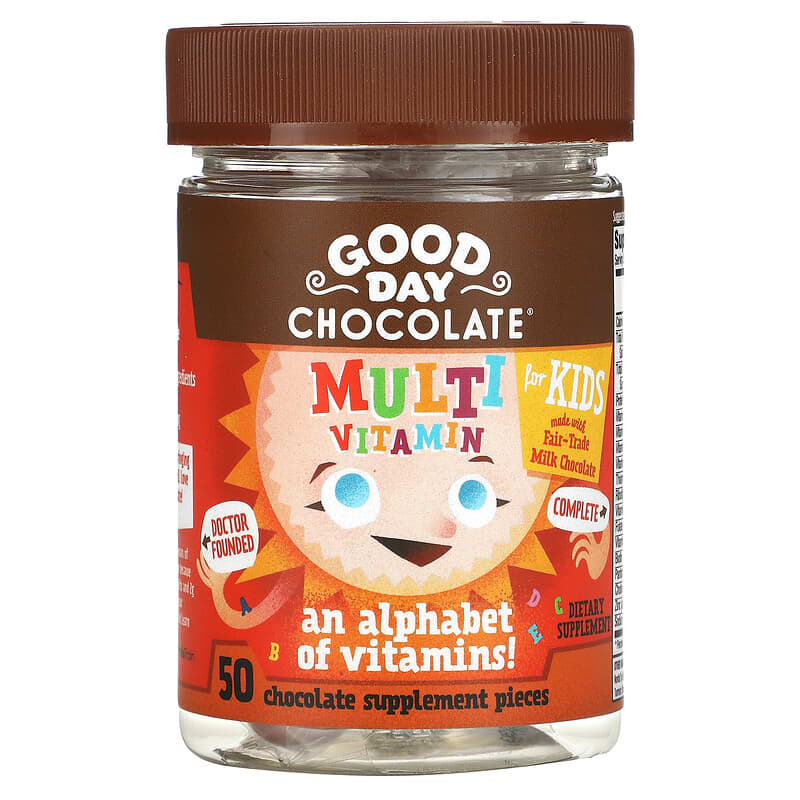 Good Day Chocolate Multivitamin for Kids 50 Chocolate Supplement Pieces 6 Thực phẩm chức năng Good Day Chocolate Multivitamin for Kids 50 Chocolate Supplement Pieces 858982004307