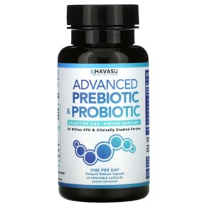 Thuốc bổ Havasu Nutrition Advanced Prebiotic & Probiotic 20 Billion CFU 60 Vegetable Capsules 850008464027