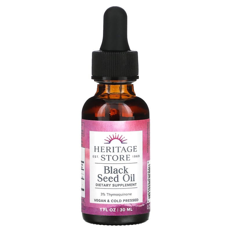 Heritage Store Black Seed Oil 1 fl oz (30 ml) 6 Thực phẩm chức năng Heritage Store Black Seed Oil 1 fl oz (30 ml) 076970449699